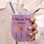 Gobelet Étanche Personnalisé avec 1-14 Fleurs de Naissance et Noms Cadeau Anniversaire pour Femme