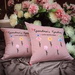 Personalizowana poszewka na poduszkę z imieniem i tekstem Butterfly 1-14 Birth Flowers Prezent na Dzień Matki dla niej