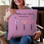 Personalizowana poszewka na poduszkę z imieniem i tekstem Butterfly 1-14 Birth Flowers Prezent na Dzień Matki dla niej