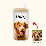 Personalisierte Per Portrait Ölmalerei 20oz Milchglas Becher mit Namen Geburtstag Jahrestag Geschenk für Tierliebhaber