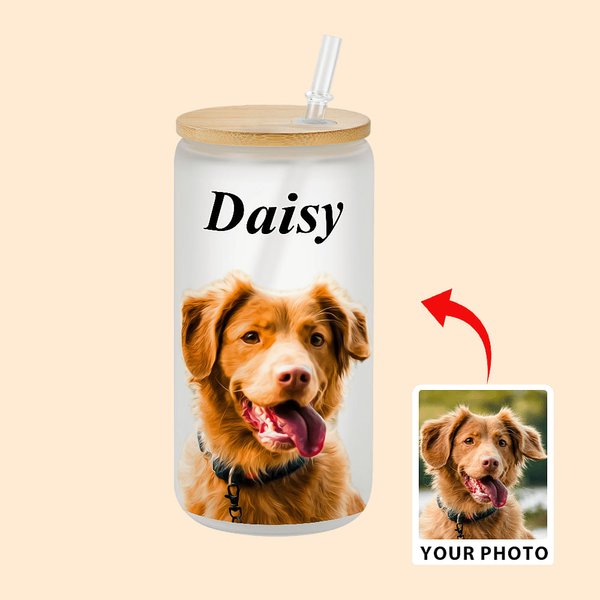 Tazza di vetro smerigliato da 20 once con nome, regalo di compleanno e anniversario per chi ama gli animali.
