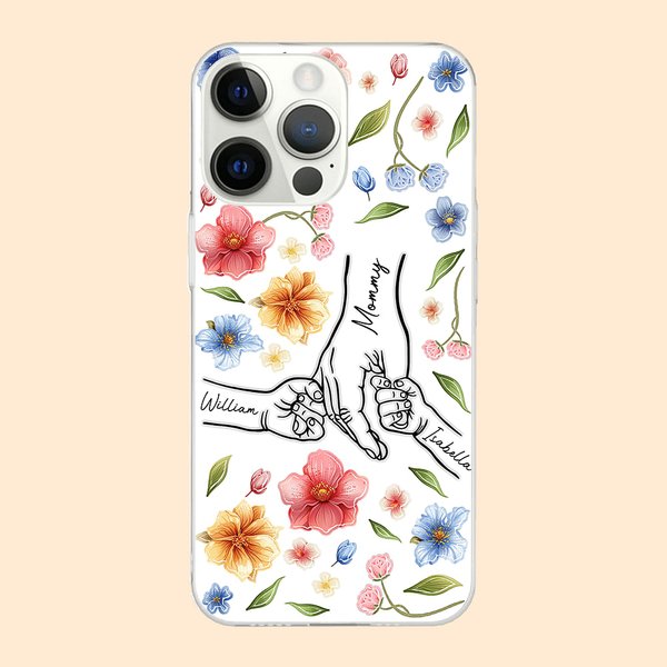 Coque pour iPhone Personnalisée avec Noms des Enfants Cadeau d'Anniversaire Fête des Mères pour Maman Grand-mère