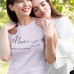 Gepersonaliseerd Multicolor Geboortebloem T-shirt Sweatshirt met Namen en Jaar Moederdag Cadeau voor Mama Oma