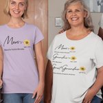 Gepersonaliseerd Multicolor Geboortebloem T-shirt Sweatshirt met Namen en Jaar Moederdag Cadeau voor Mama Oma