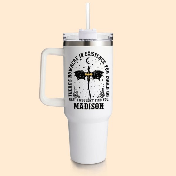 Vaso Personalizado Dragón Cielo Estrellado 40oz Nombre para Stanley con Tapa Pajita y Asa Regalo de Cumpleaños para Lector Amante del Dragón