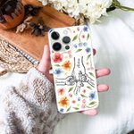 Personalisierte Holding Hands Aquarell Blume schwarz Telefon Fall für iPhone Muttertag Geburtstag Geschenk für sie