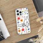 Personalisierte Holding Hands Aquarell Blume schwarz Telefon Fall für iPhone Muttertag Geburtstag Geschenk für sie