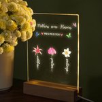 Personalisierte bunte Geburt Blume LED-Nachtlicht mit Holzsockel und Name Home Dekoration Muttertag Geschenk für Mutter Oma