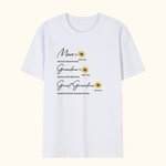 Gepersonaliseerd Multicolor Geboortebloem T-shirt Sweatshirt met Namen en Jaar Moederdag Cadeau voor Mama Oma
