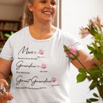 Gepersonaliseerd Multicolor Geboortebloem T-shirt Sweatshirt met Namen en Jaar Moederdag Cadeau voor Mama Oma