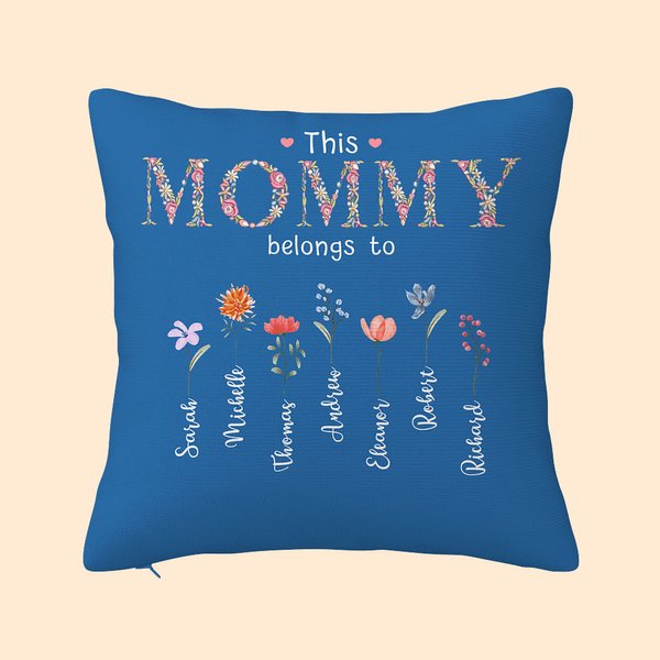 Personalisierte Dies gehört zu 1-16 Geburt Blume Kissenbezug mit Namen Housewarming Muttertag Geschenk für Mama Oma