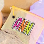 Personalised Dalmatian Dots Name Pool Bag with Zipper Bridesmaid Wedding Gift for Women