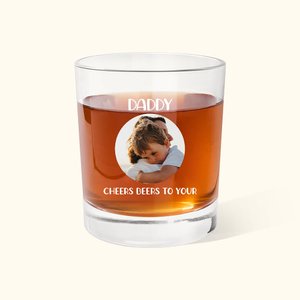 Verre à Whisky Personnalisé avec Texte et Photo Cadeau de Fête des Pères d'Anniversaire pour Papa