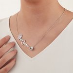Collier Personnalisé avec Prénom Fleur de Naissance Signe Astrologique Cadeau Anniversaire Fête pour Femme