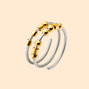 Anello Fidget personalizzato con iniziali in codice Morse Anello Fidget regolabile per alleviare l'ansia Gioielli Compleanno Regalo ispiratore per lei