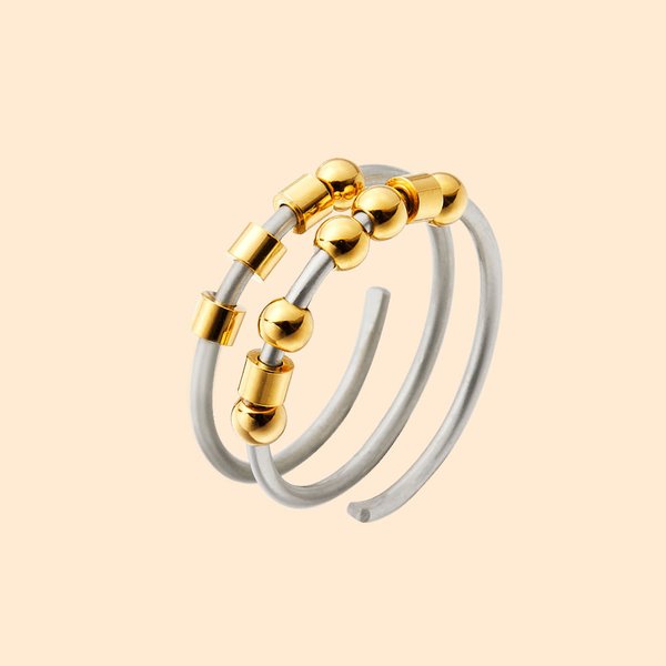 Personalised Morse Code Bead Initials Fidget Ring Adjustable Anxiety Relief Jewellery Birthday Inspirational Gift for Her