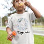 Personalized 100% Cotton Flower Cute Elephant Baby Onesie T-shirt Baby Onesie Mother's Day Gift for Newborn and Mom