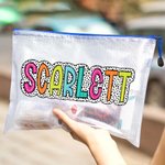 Personalised Dalmatian Dots Name Pool Bag with Zipper Bridesmaid Wedding Gift for Women