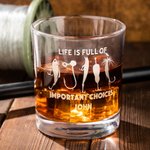 La vida está llena de decisiones importantes Vaso de whisky de pesca personalizado de 10oz con nombre Divertido regalo de cumpleaños Día del Padre par