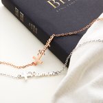 Pulsera Cruz Personalizada con Nombre Cumpleaños Bautizo Regalo Religioso para Ella