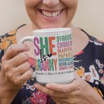 Gepersonaliseerde She is Beautiful Keramische Mok met 1-16 Kindernamen Moederdagcadeau voor Mama Oma