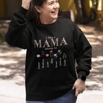 Sweatshirt Personnalisé avec 1-16 Noms et Fleurs de Naissance This Mom Belongs To Cadeau Anniversaire Fête pour Maman Grand-Mère