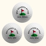 Balle de Golf Personnalisé avec Texte et Nom Design Drapeau de Trou Cadeau Fête des Pères Anniversaire pour les Amateurs de Golf