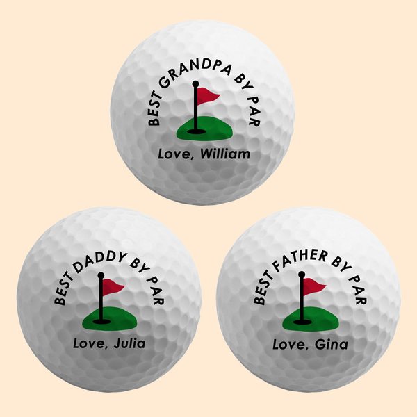 Balle de Golf Personnalisé avec Texte et Nom Design Drapeau de Trou Cadeau Fête des Pères Anniversaire pour les Amateurs de Golf