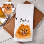 Personalized Oil Painting Style Pet Portrait Photo 100% Cotton Waffle Tea Towel Birthday Anniversary Gift for Pet lover