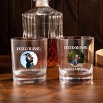 Gepersonaliseerd 10oz Foto Whiskeyglas met teksten Vaderdag Verjaardagscadeau voor vader