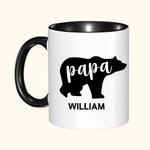 Gepersonaliseerde Papa Beer Keramische Mok Koffiekop met Papa Naam en 1-12 Kindernamen Vaderdag Verjaardagscadeau voor Papa Opa