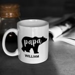 Gepersonaliseerde Papa Beer Keramische Mok Koffiekop met Papa Naam en 1-12 Kindernamen Vaderdag Verjaardagscadeau voor Papa Opa