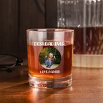 Gepersonaliseerd 10oz Foto Whiskeyglas met teksten Vaderdag Verjaardagscadeau voor vader