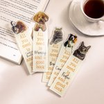 Marcapáginas acrílico personalizado con foto de mascota y nombre Regalo de cumpleaños para gato Perro Dueño Amantes de los libros