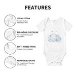Personalized 100% Cotton Flower Cute Elephant Baby Onesie T-shirt Baby Onesie Mother's Day Gift for Newborn and Mom