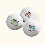 Gepersonaliseerde Beste Vader Ooit Golfbal met Gegraveerde Naam Set van 3 Vaderdag Verjaardagscadeau voor Hem
