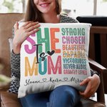 Funda de cojín personalizada con el apodo y los nombres de los niños del 1 al 16 Día de la Madre Regalo de cumpleaños para mamá abuela