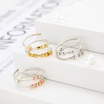 Personalised Morse Code Bead Initials Fidget Ring Adjustable Anxiety Relief Jewellery Birthday Inspirational Gift for Her