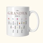 Personalized This Grandma Mom Belongs To Ceramic Mug with 1-16 Birth Flowers and Names Mother's Day Gift for Her