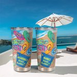 Personalisierte Strand Filp Flop 20oz Becher mit 1-8 Namen Geburtstag Vaters Muttertag Geschenk für Familie
