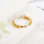 Personalised Morse Code Bead Initials Fidget Ring Adjustable Anxiety Relief Jewellery Birthday Inspirational Gift for Her