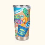 Personalisierte Strand Filp Flop 20oz Becher mit 1-8 Namen Geburtstag Vaters Muttertag Geschenk für Familie