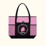 Personalized Breast Cancer Picked A Fight with the Wrong Woman Tote Bag with Name Mesh Pockets Chemotherapy Care Gift for Her