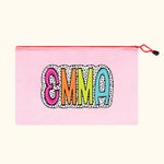 Personalised Dalmatian Dots Name Pool Bag with Zipper Bridesmaid Wedding Gift for Women