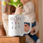 Personalized This Grandma Mom Belongs To Ceramic Mug with 1-16 Birth Flowers and Names Mother's Day Gift for Her
