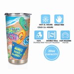 Personalisierte Strand Filp Flop 20oz Becher mit 1-8 Namen Geburtstag Vaters Muttertag Geschenk für Familie