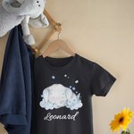 Personalized 100% Cotton Flower Cute Elephant Baby Onesie T-shirt Baby Onesie Mother's Day Gift for Newborn and Mom
