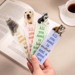 Marcapáginas acrílico personalizado con foto de mascota y nombre Regalo de cumpleaños para gato Perro Dueño Amantes de los libros