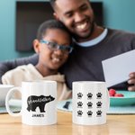 Gepersonaliseerde Papa Beer Keramische Mok Koffiekop met Papa Naam en 1-12 Kindernamen Vaderdag Verjaardagscadeau voor Papa Opa