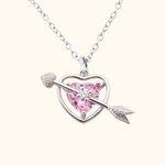 Collana personalizzata con freccia a cuore cavo e pietra di nascita Cupido Gioielli Regalo di compleanno di San Valentino per lei
